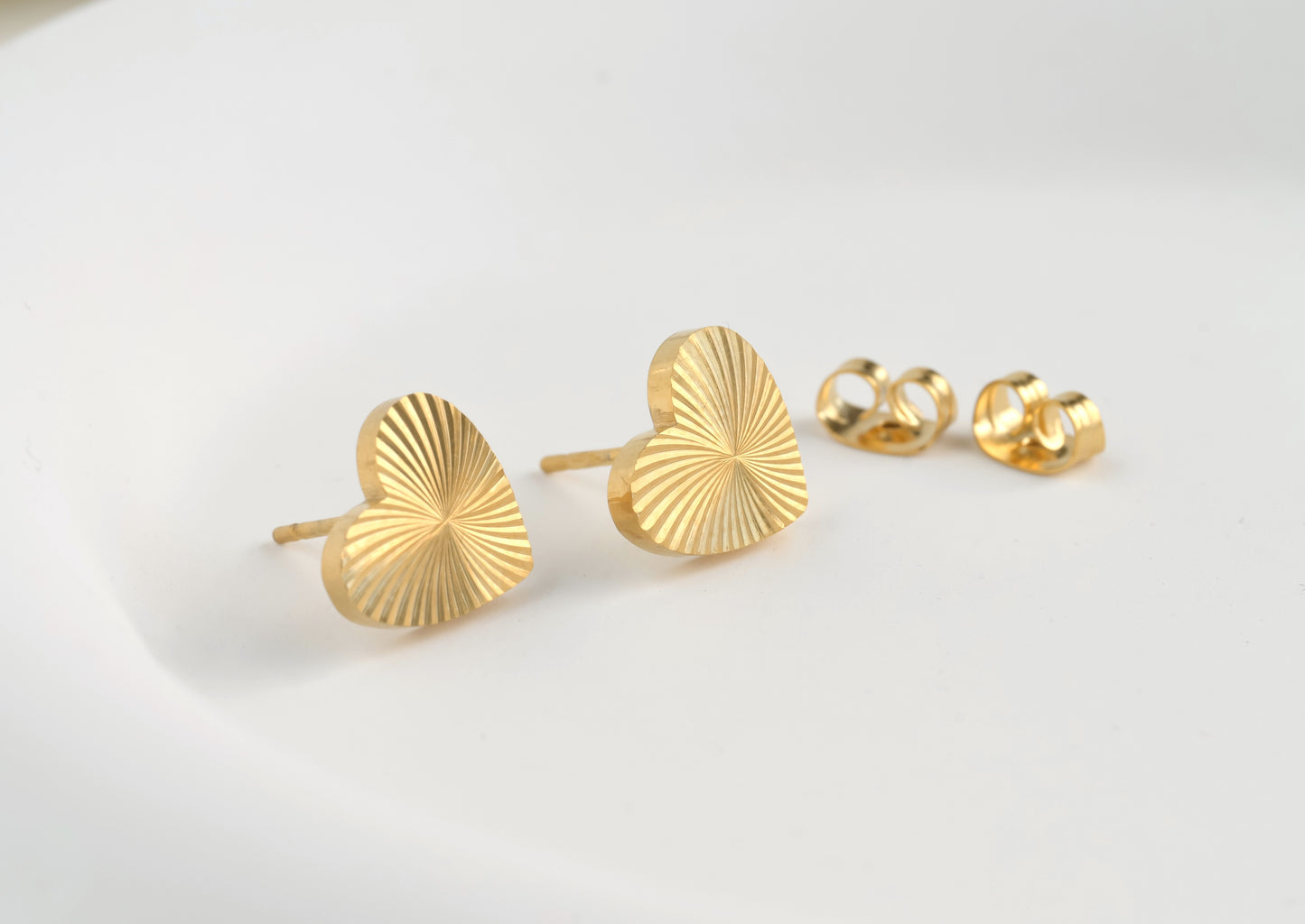 Sun Burst Heart Studs