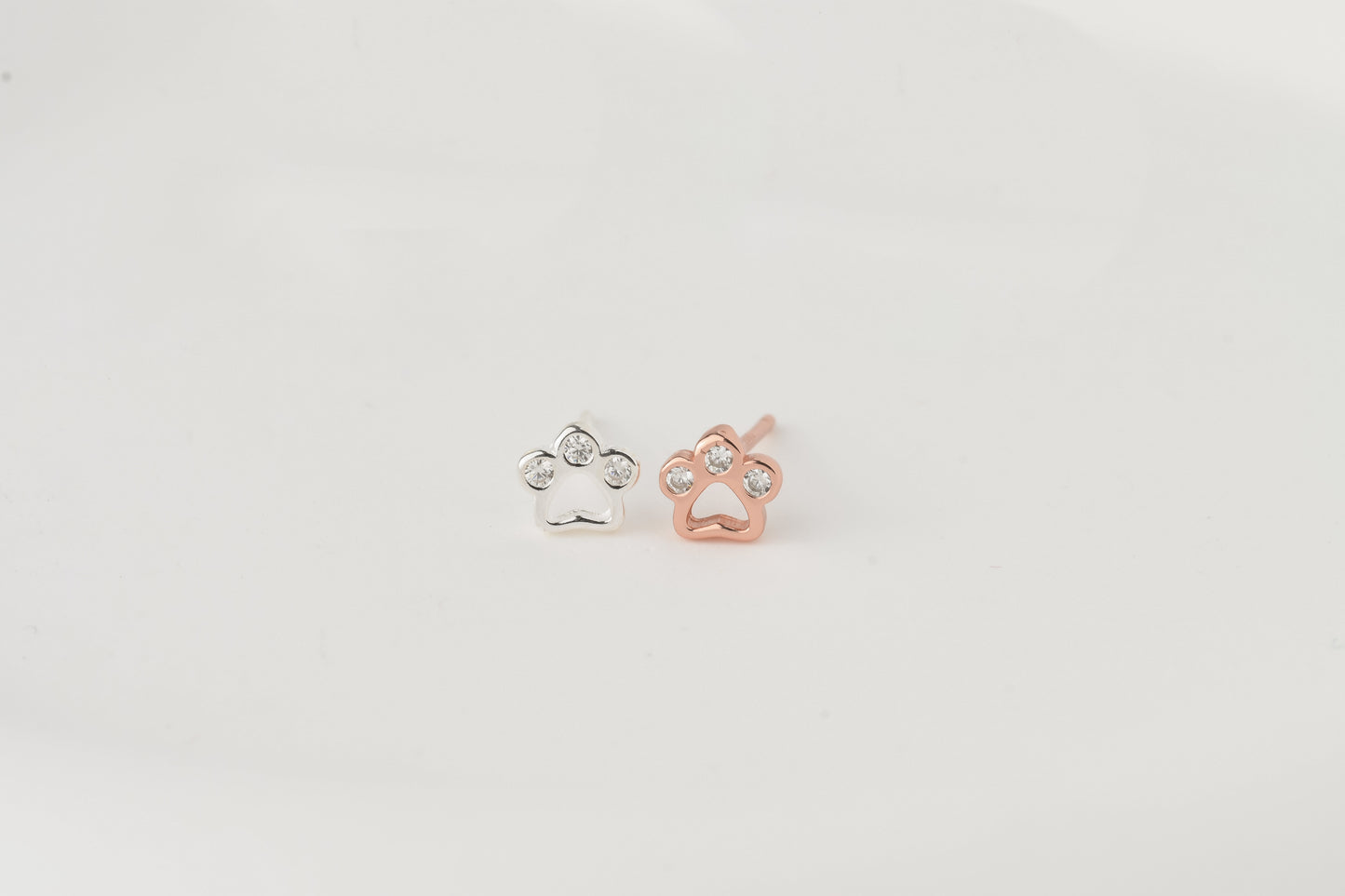 Silver Paw Studs