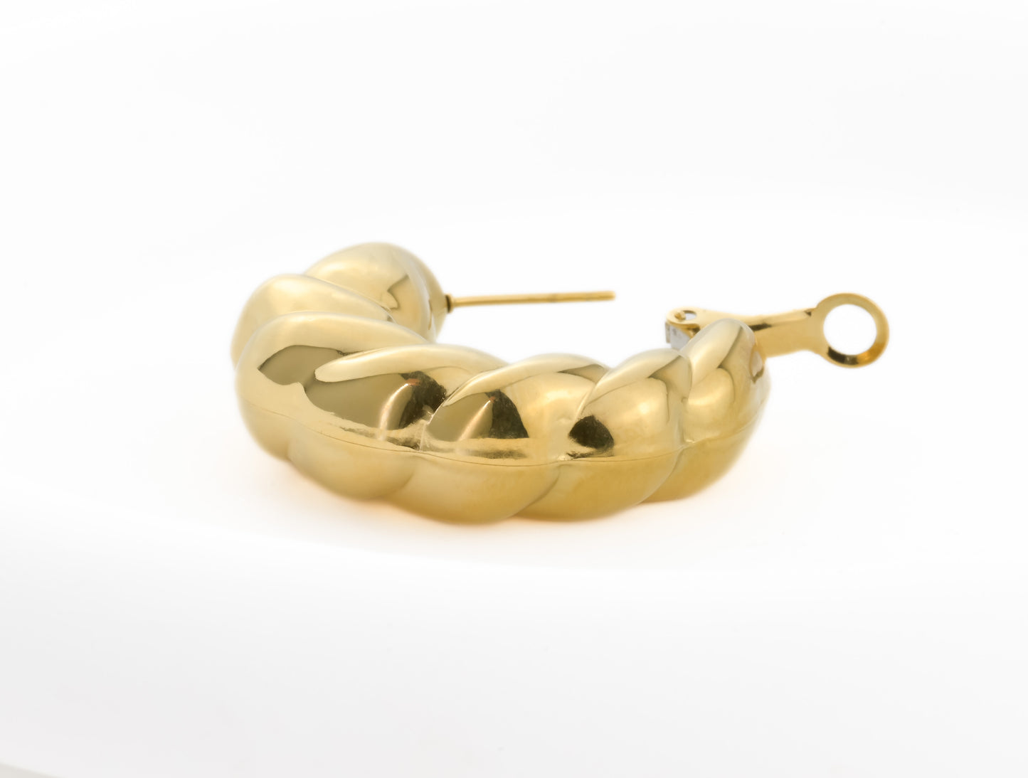 Oversized Puffed Croissant Hoops