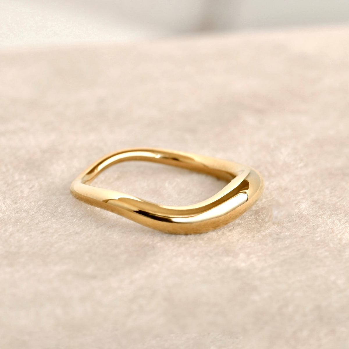Bague empilable Organic Slim Wave - Acier inoxydable