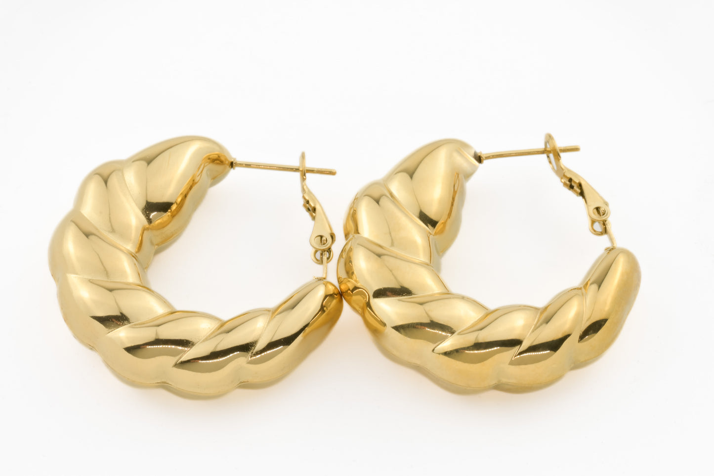 Oversized Puffed Croissant Hoops