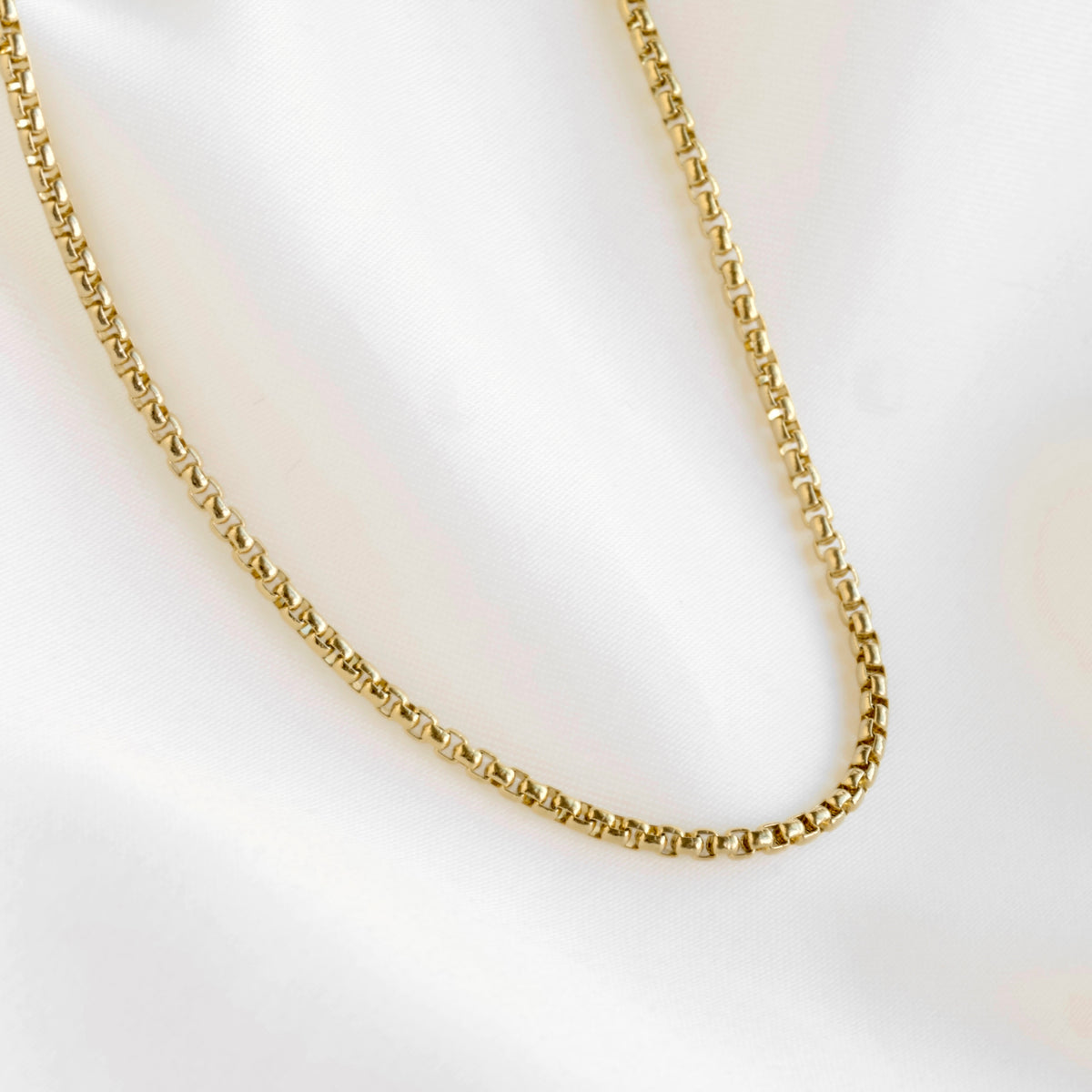 Rounded Box Chain Necklace - Stainless Steel