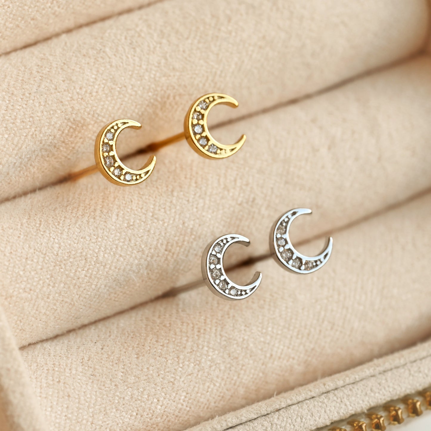 Silver Moon Studs