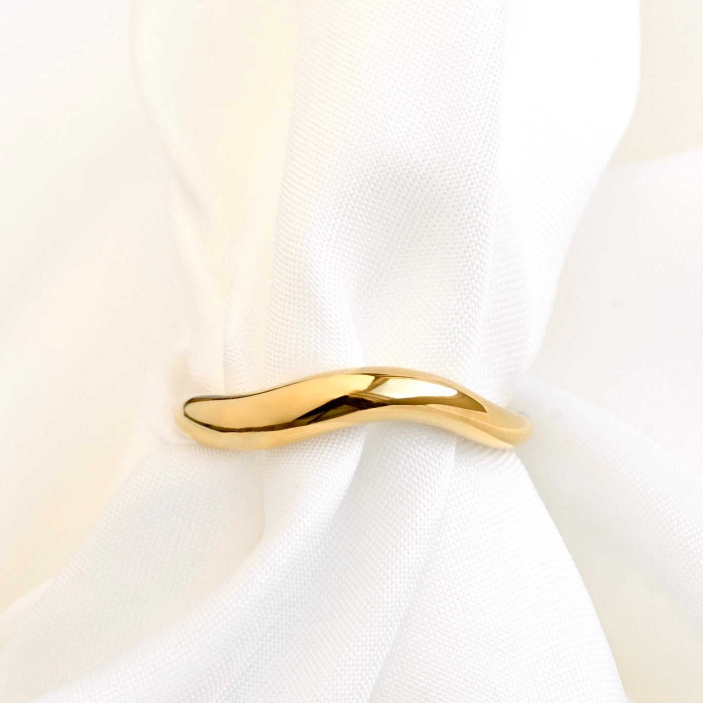 Organic Slim Wave Stacking Ring - Stainless Steel