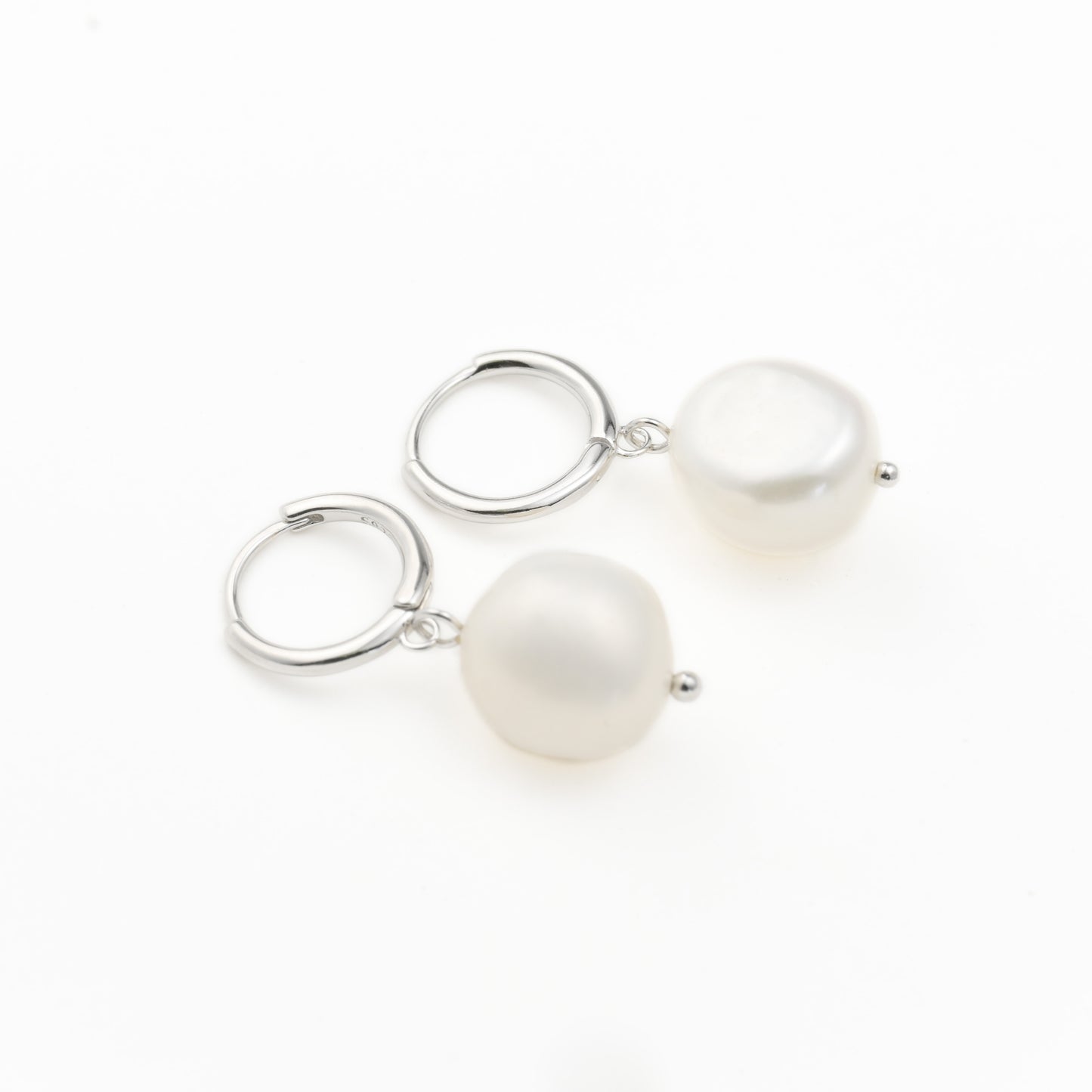 Silver Pearl Drop Earrings