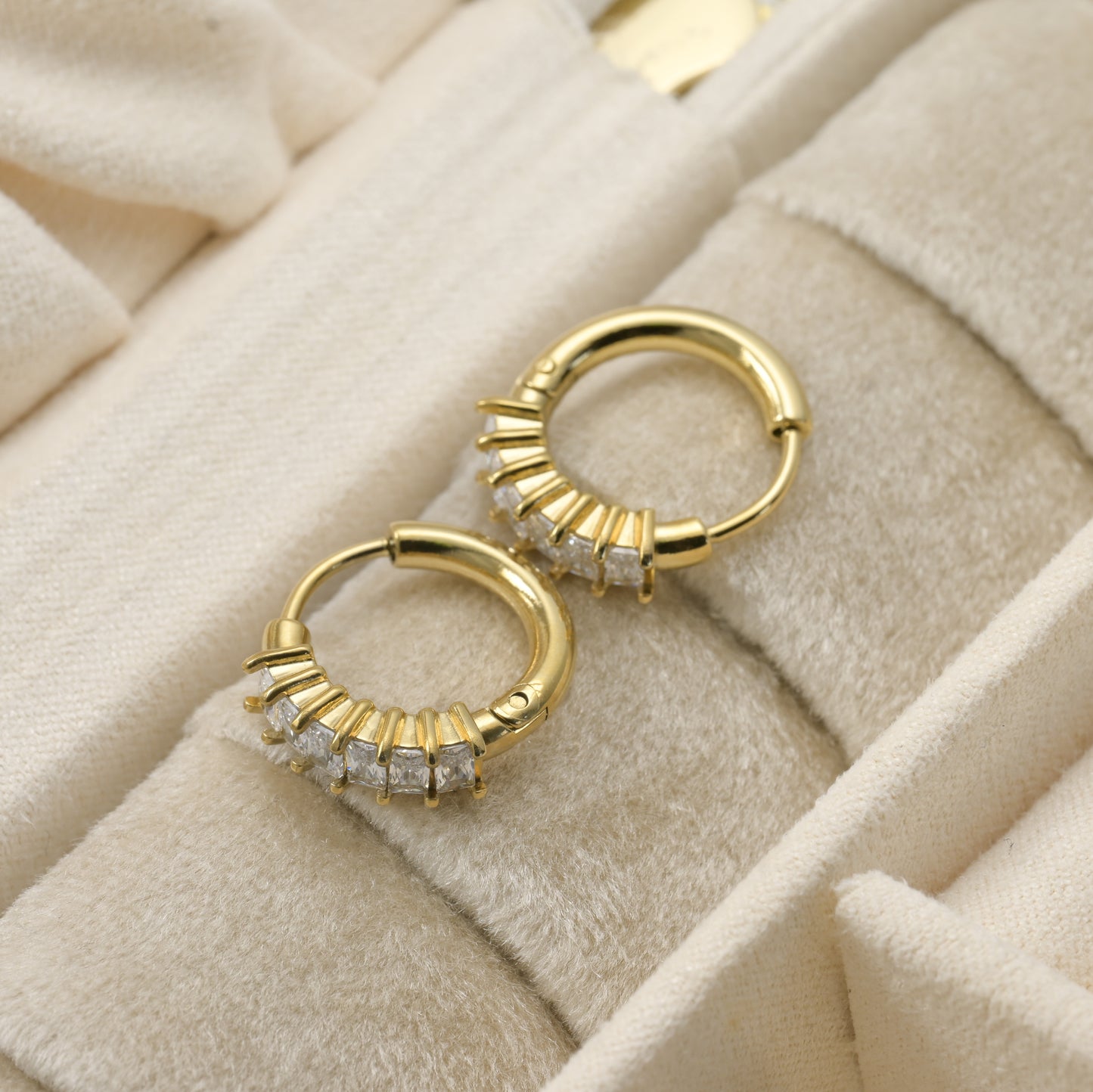 Baguette Diamond Hoops