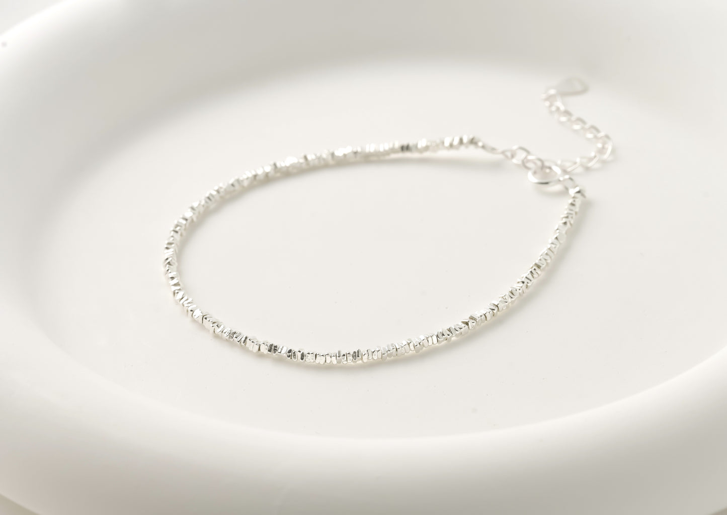 Solid Silver Bead Bracelet