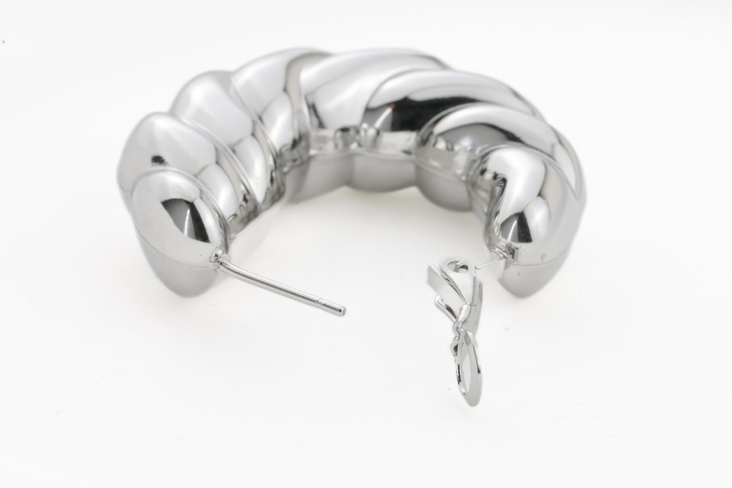 Oversized Puffed Croissant Hoops