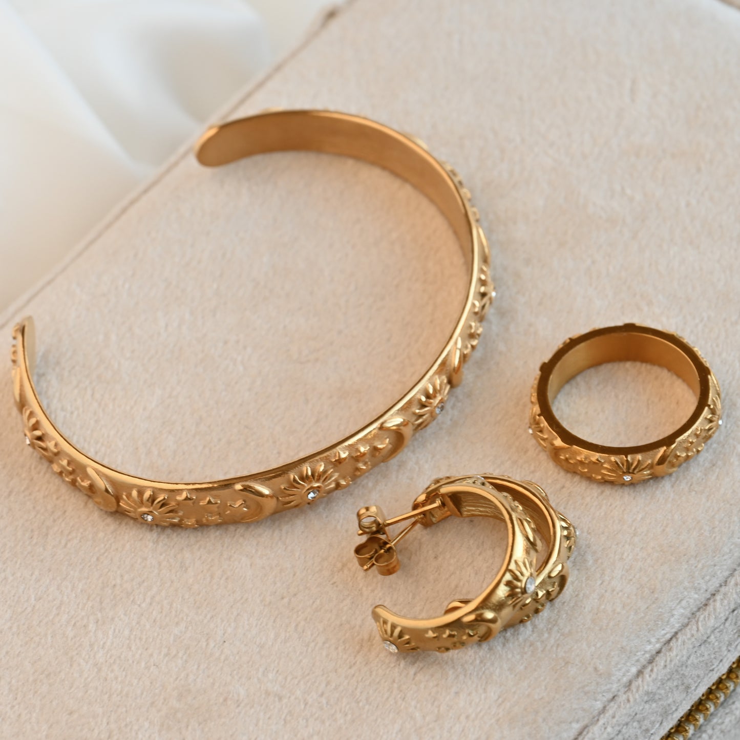 Sun, Moon and Stars Cuff Bracelet