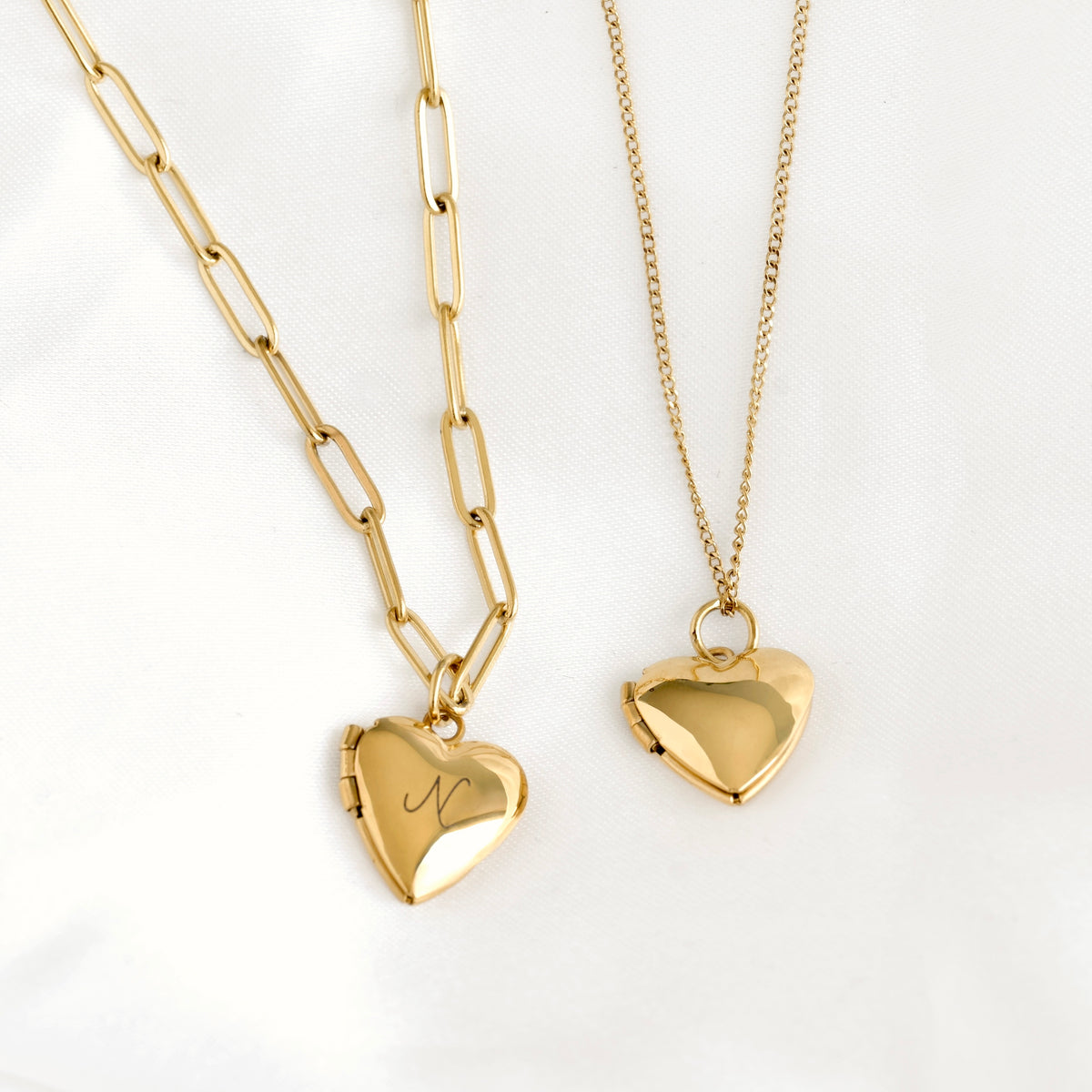 Small Heart Locket Necklace - High-Polish Stainless Steel