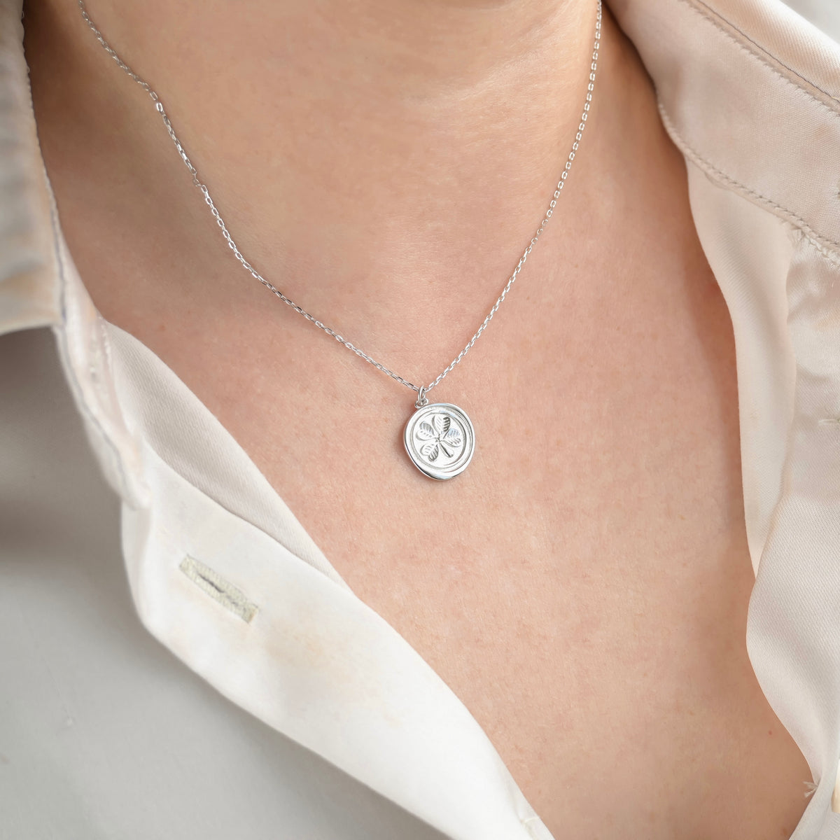 Collier Pendentif Cachet de Cire - Argent Sterling 925