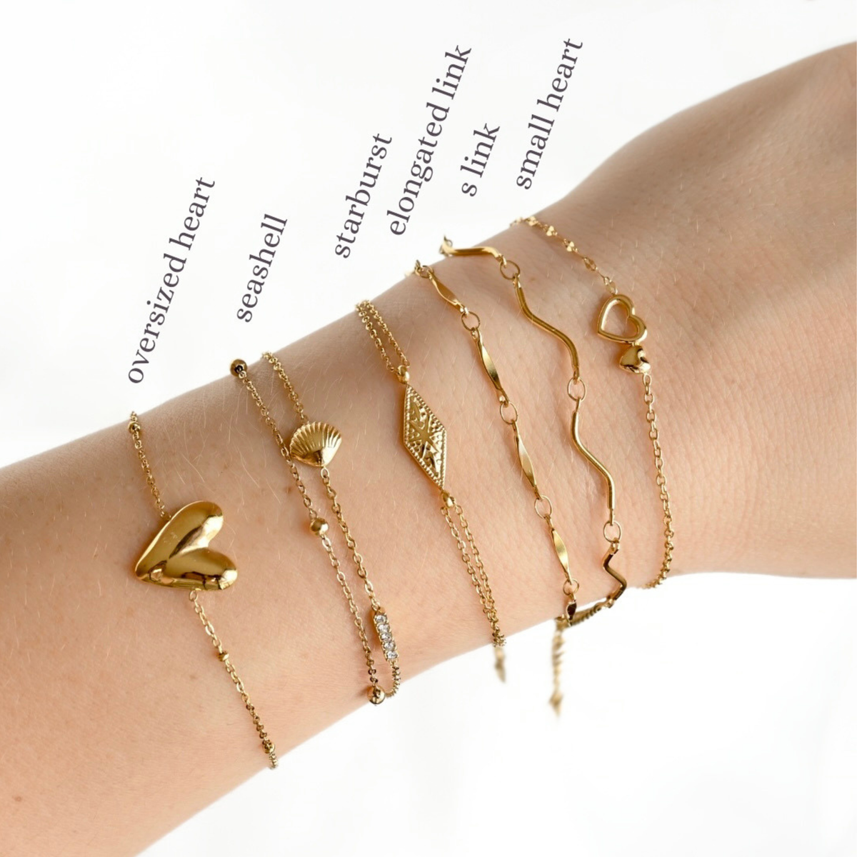 Everyday Gold Charm & Chain Bracelets - Stainless Steel