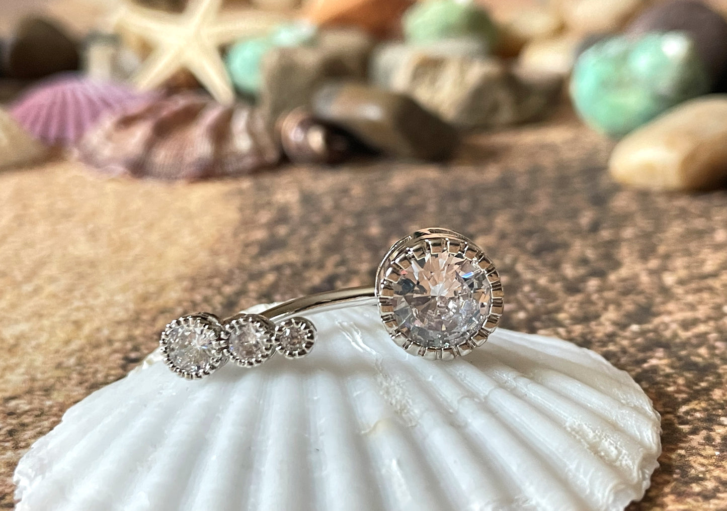 Diamond Trio Belly Ring