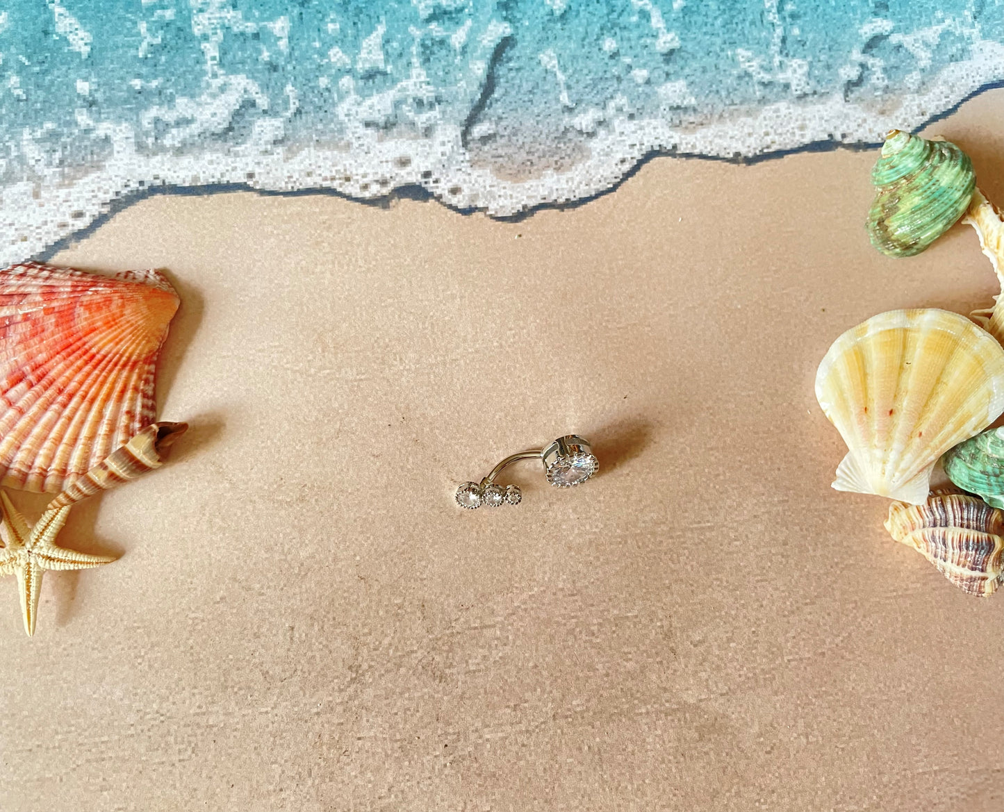 Diamond Trio Belly Ring