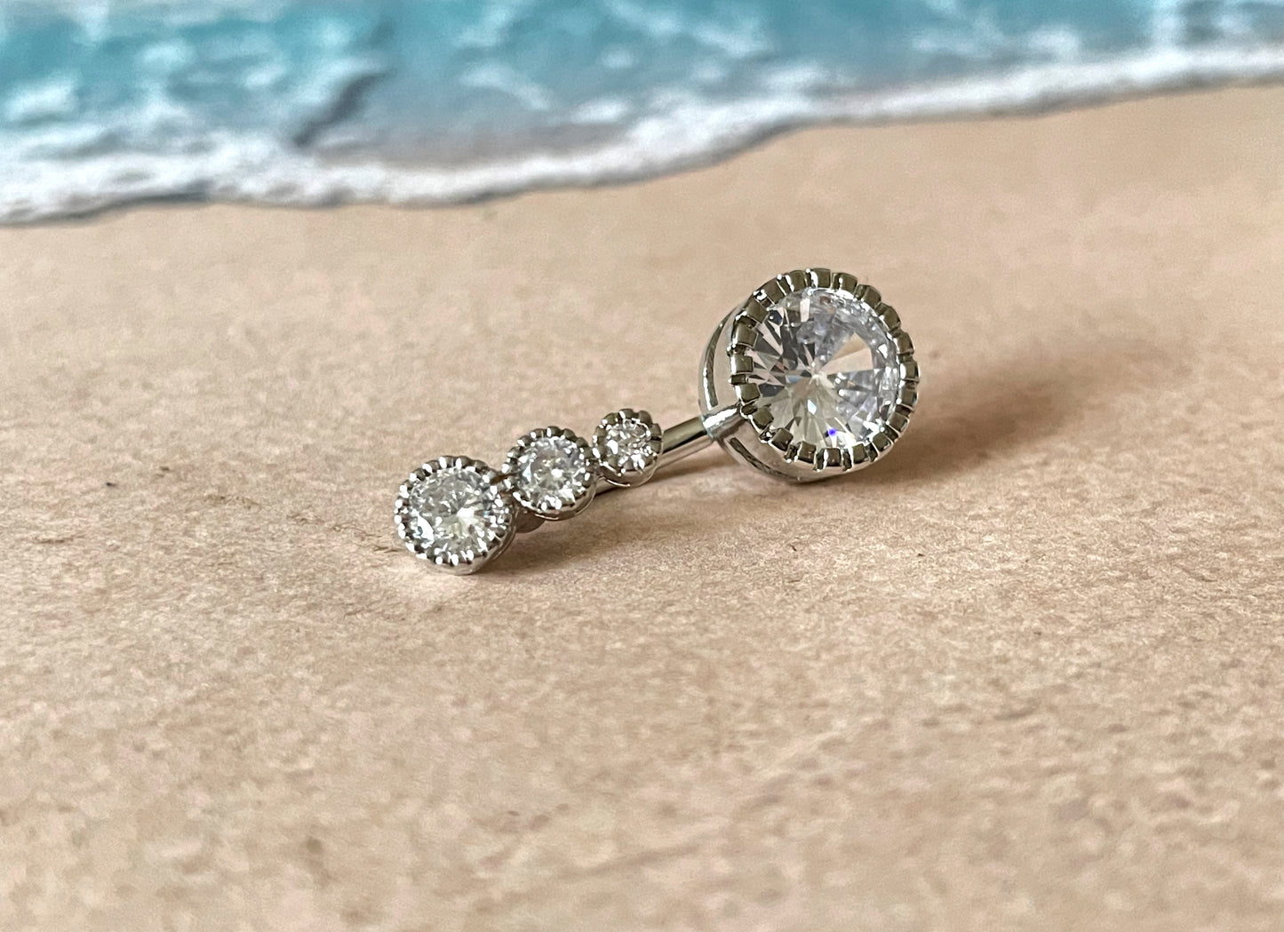 Diamond Trio Belly Ring