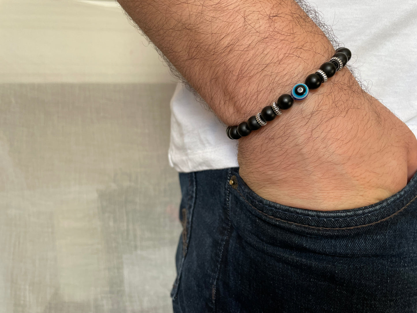 Evil Eye Natural Stone Bracelet