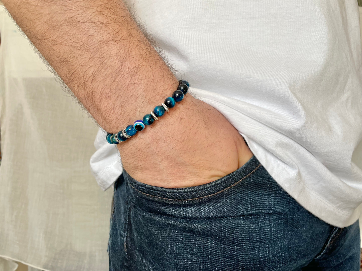 Evil Eye Natural Stone Bracelet