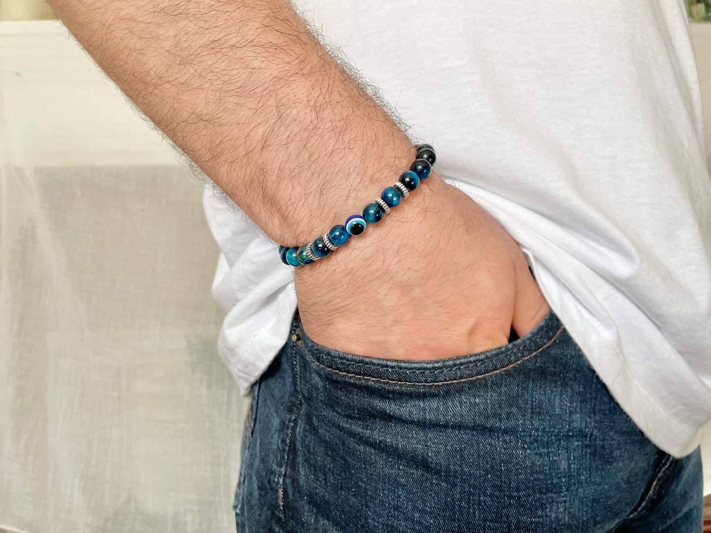 Evil Eye Natural Stone Bracelet