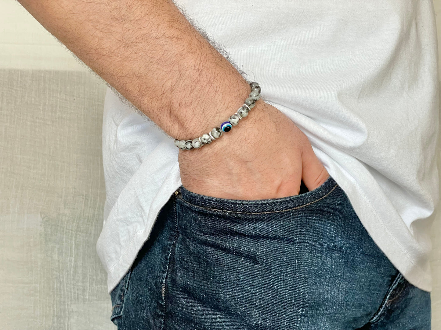 Evil Eye Natural Stone Bracelet