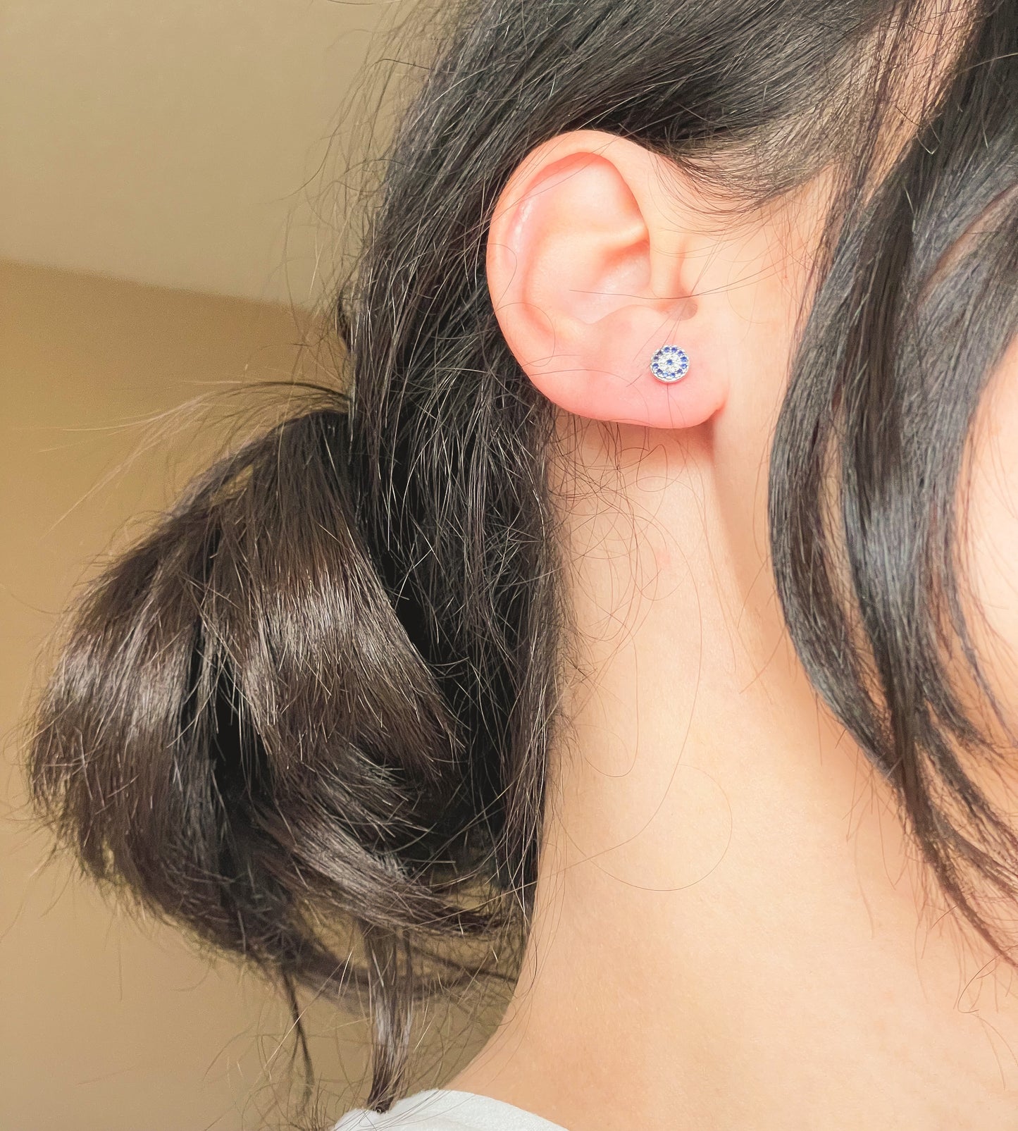 Diamond Evil Eye Studs