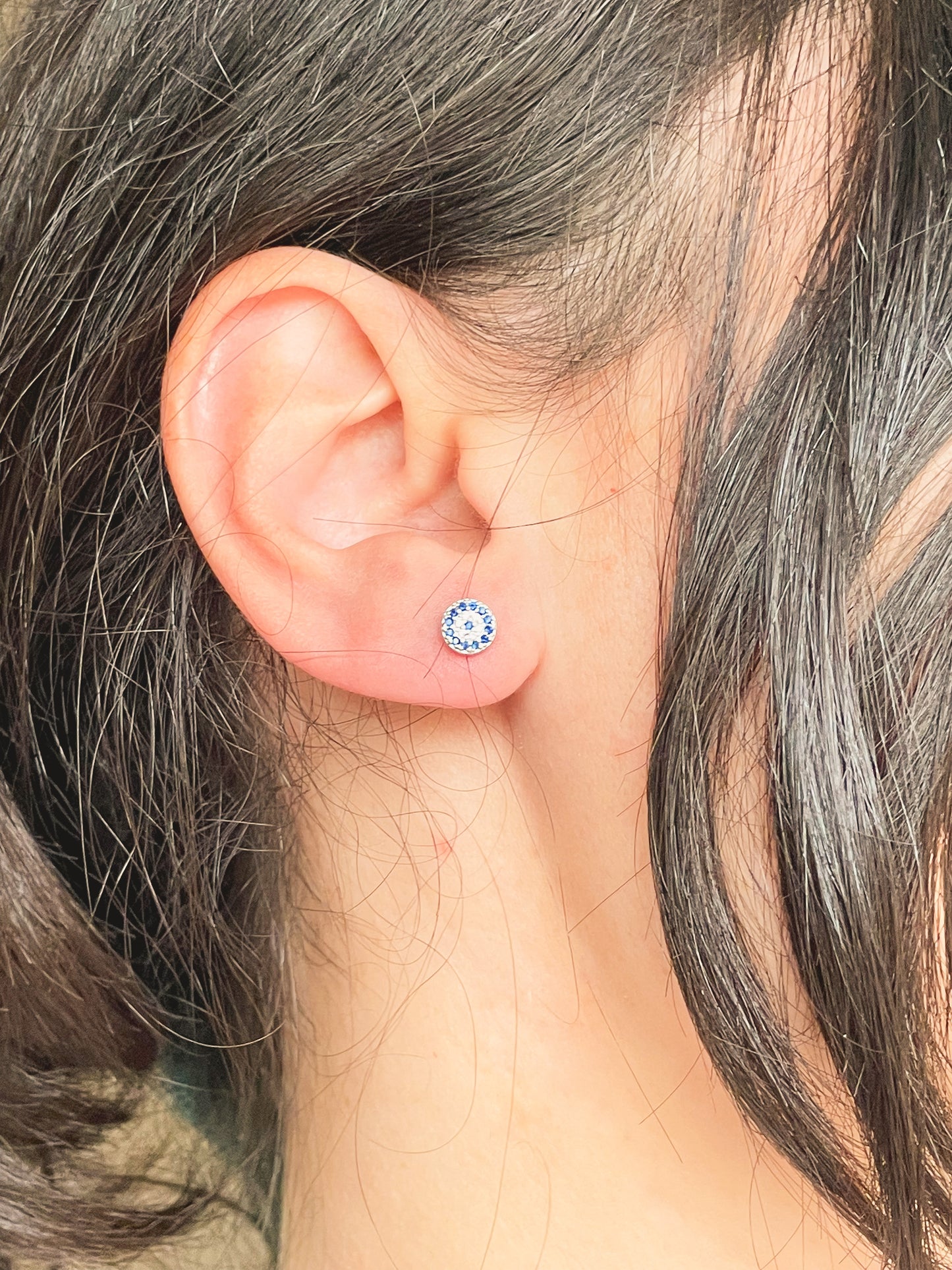 Diamond Evil Eye Studs