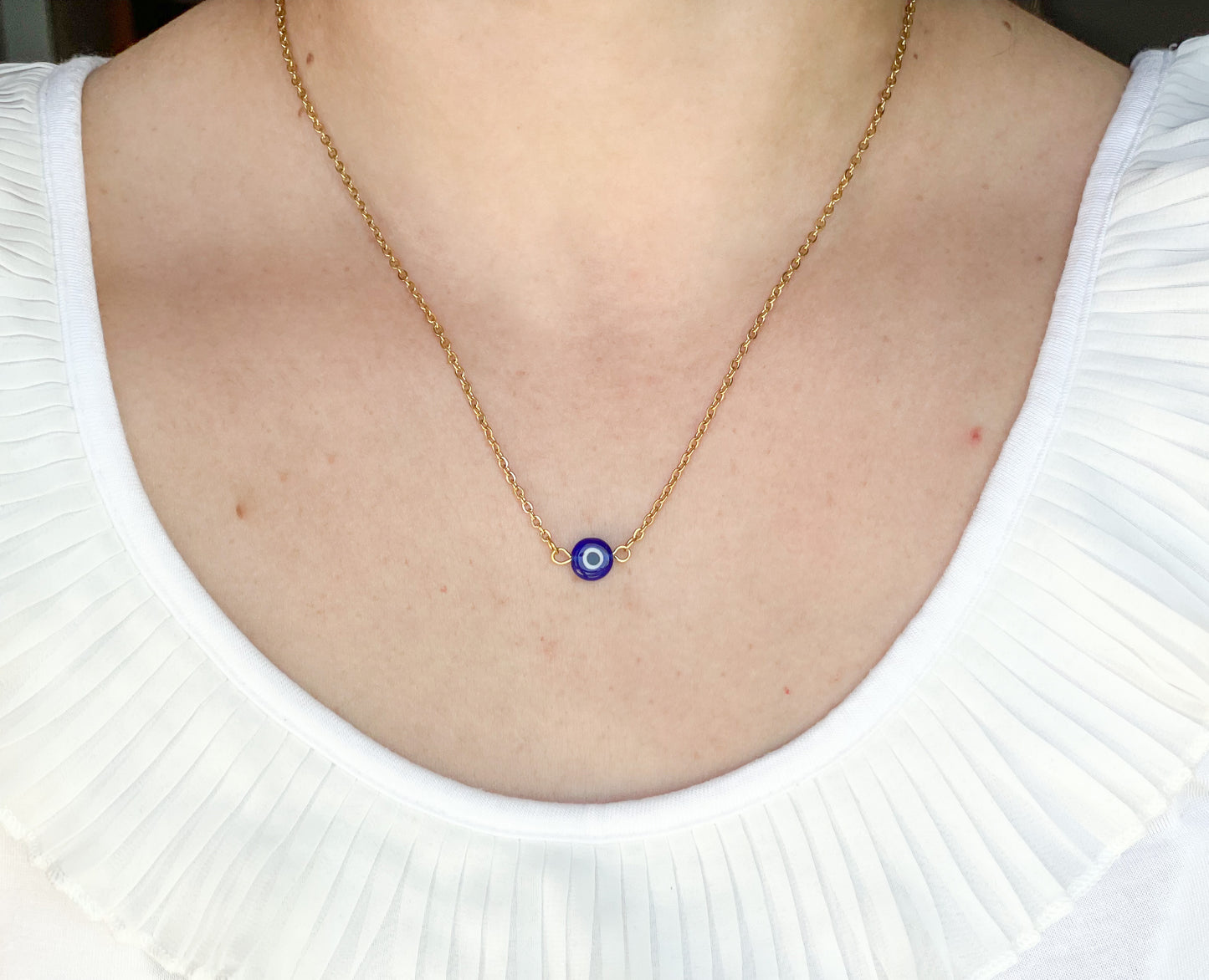 Dainty Blue Eye Necklace