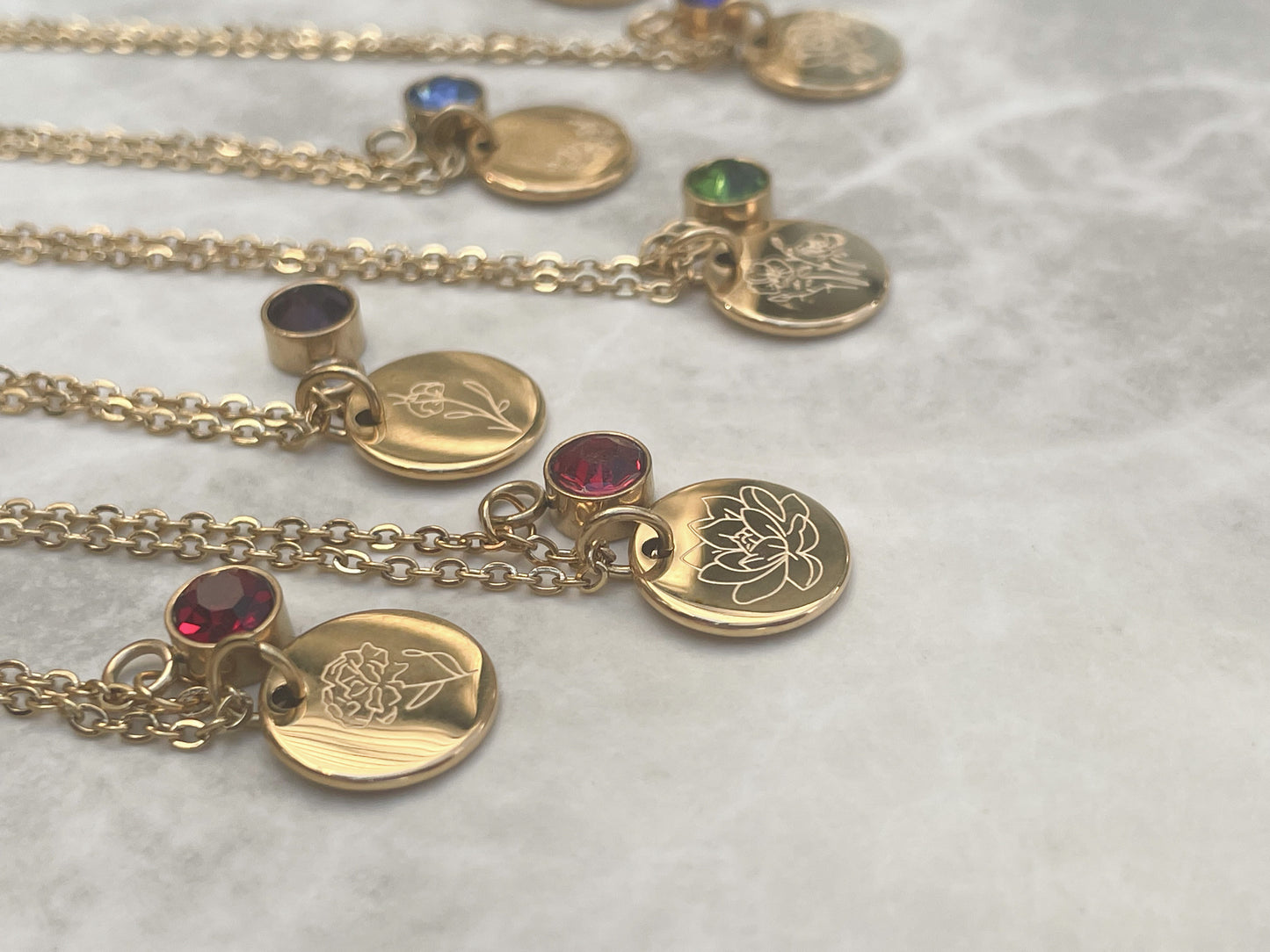 Custom Birth Flower Necklace