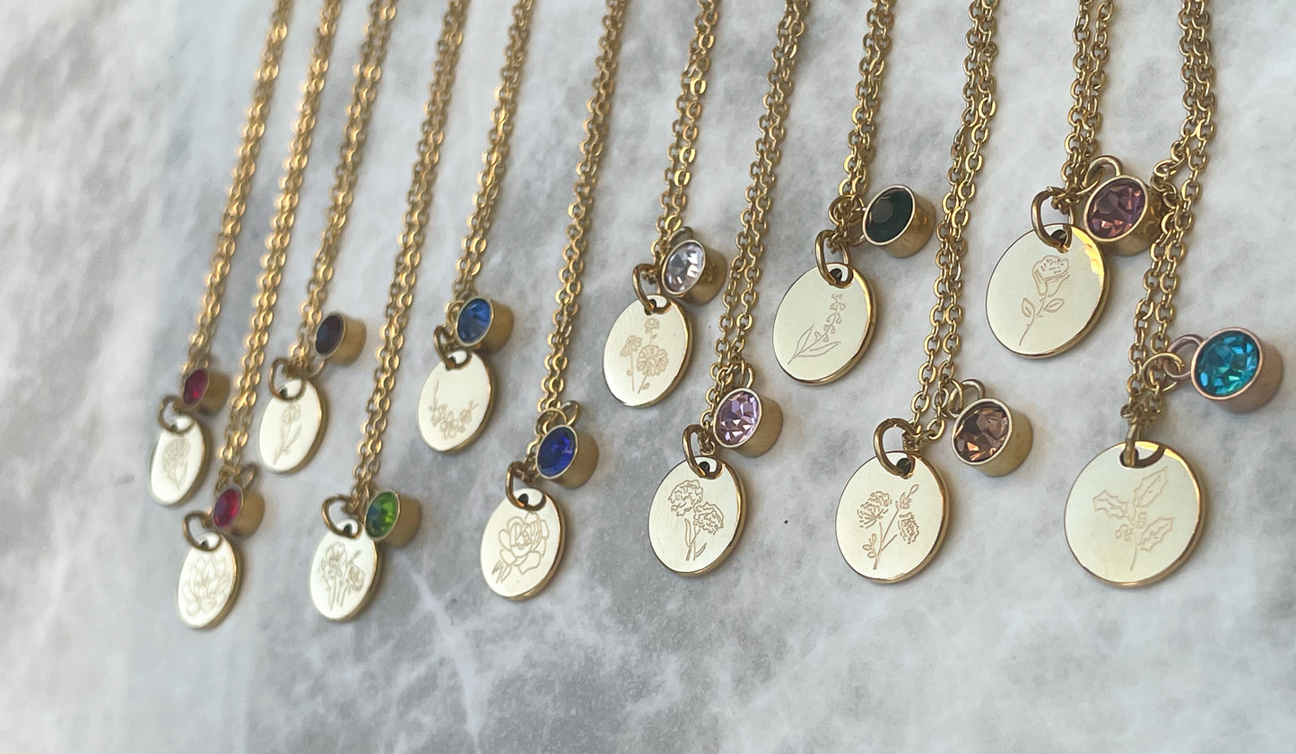 Custom Birth Flower Necklace