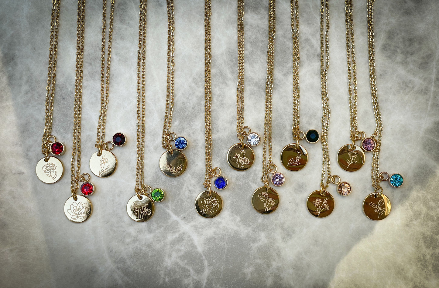 Custom Birth Flower Necklace