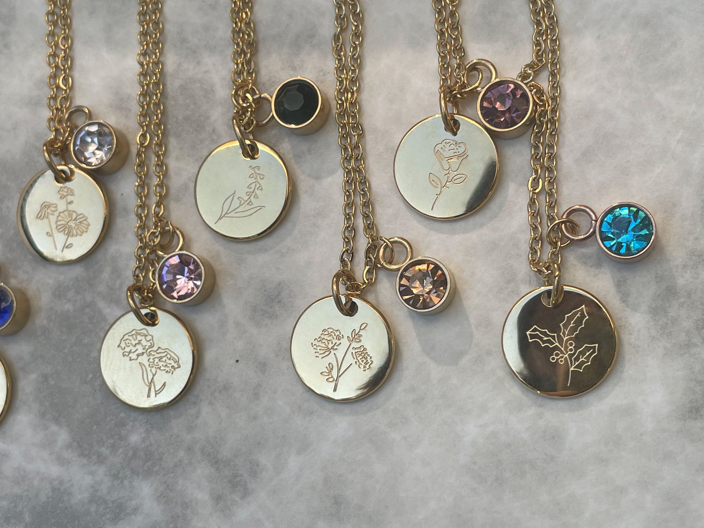 Custom Birth Flower Necklace