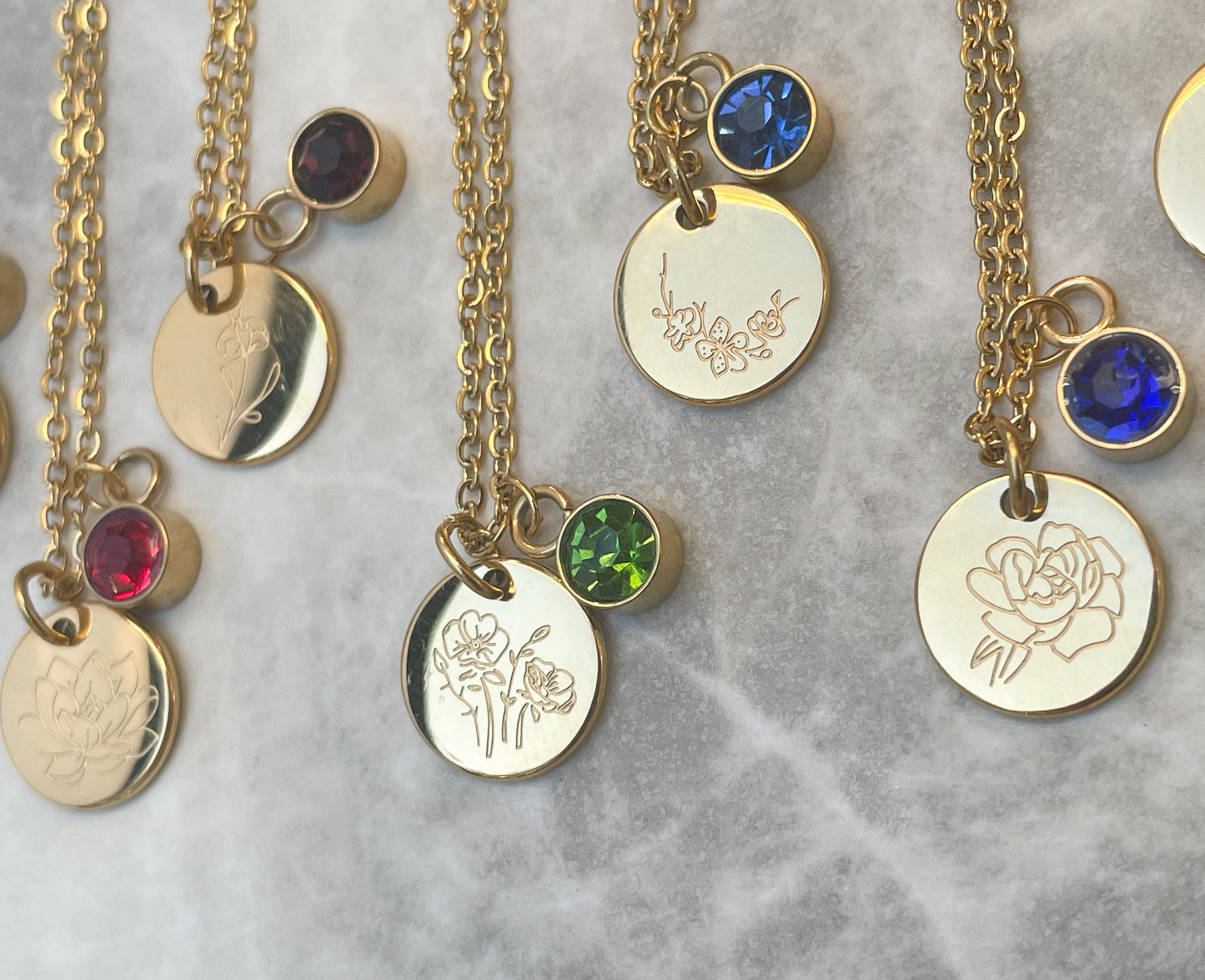 Custom Birth Flower Necklace