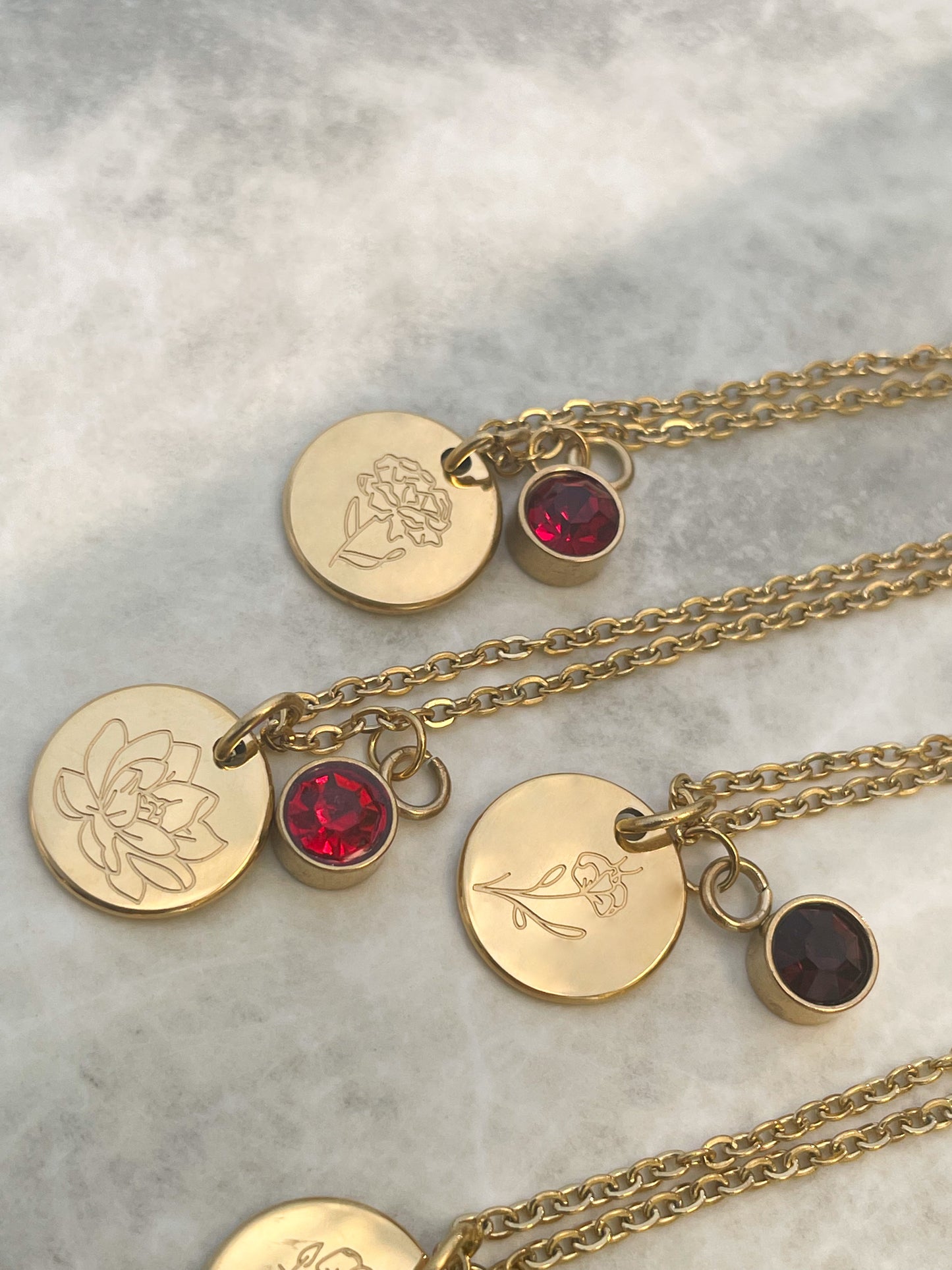 Custom Birth Flower Necklace