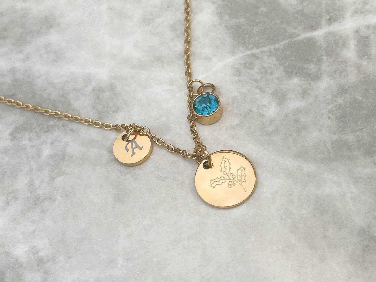 Custom Birth Flower Necklace