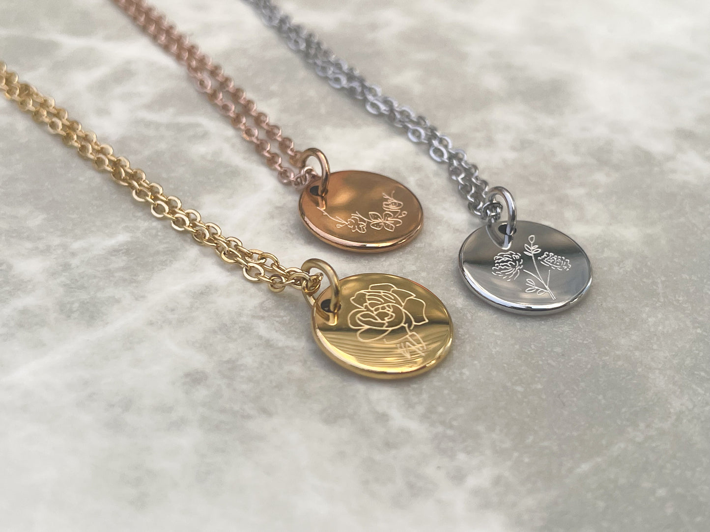 Custom Birth Flower Necklace