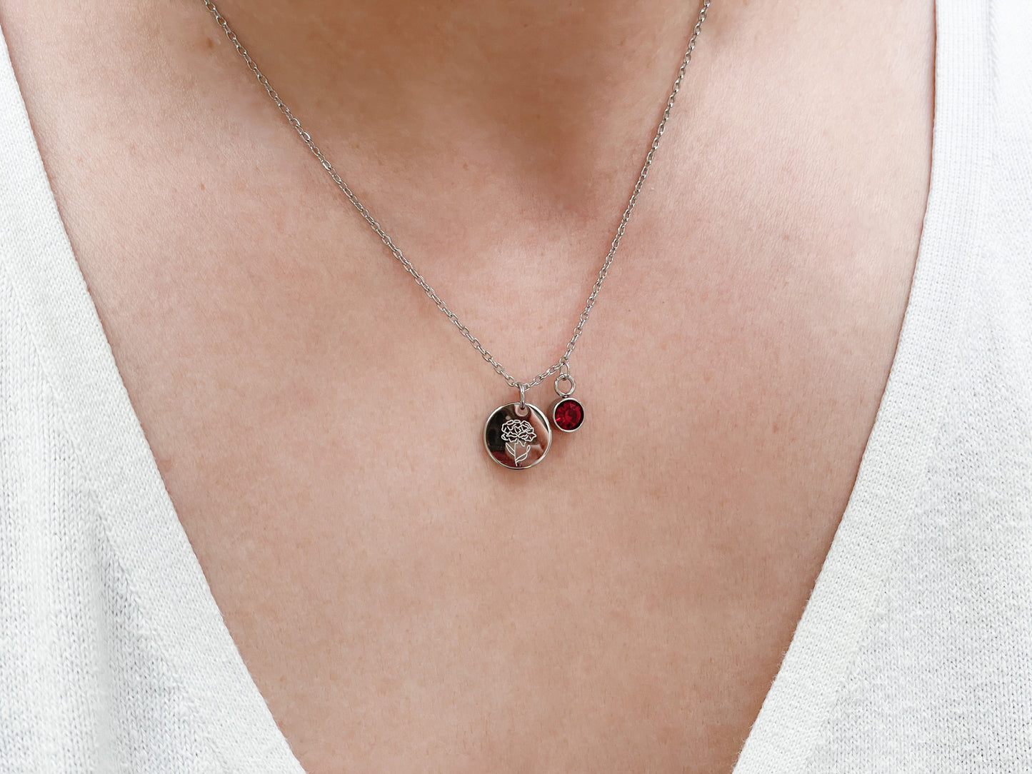 Custom Birth Flower Necklace