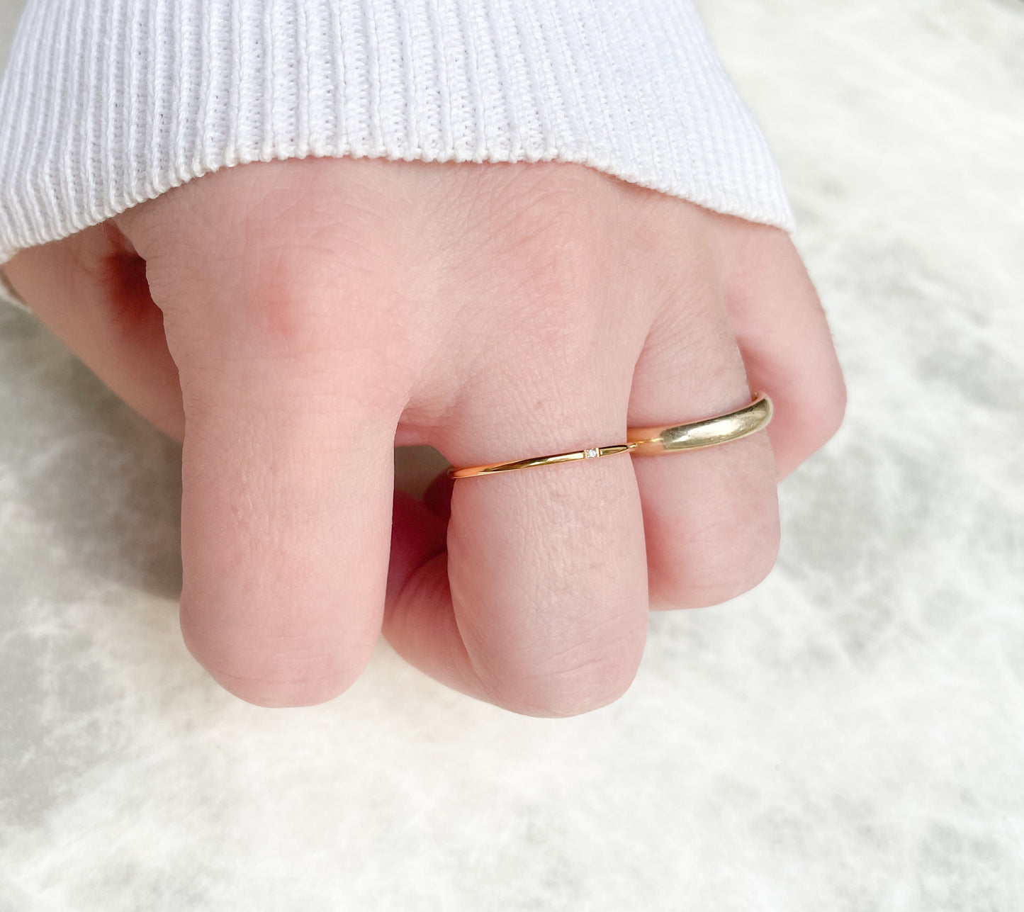 Slim Single Diamond Ring