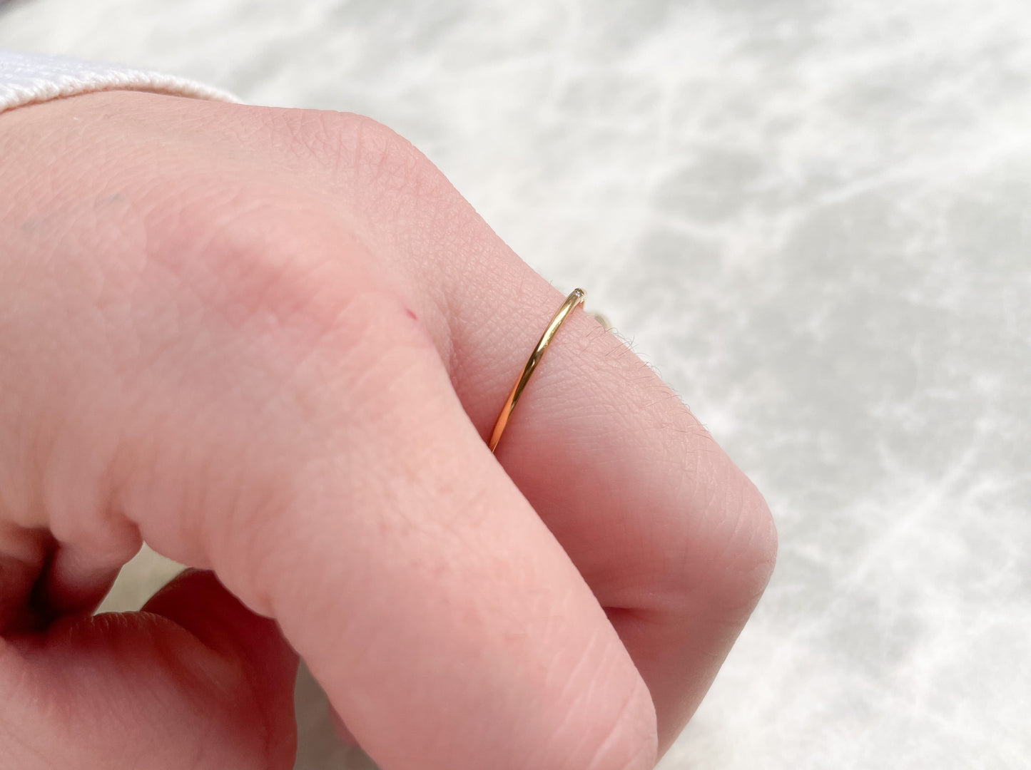 Slim Single Diamond Ring