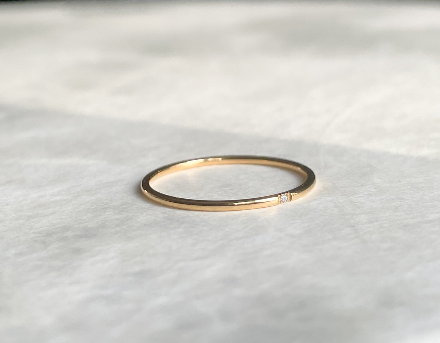 Slim Single Diamond Ring