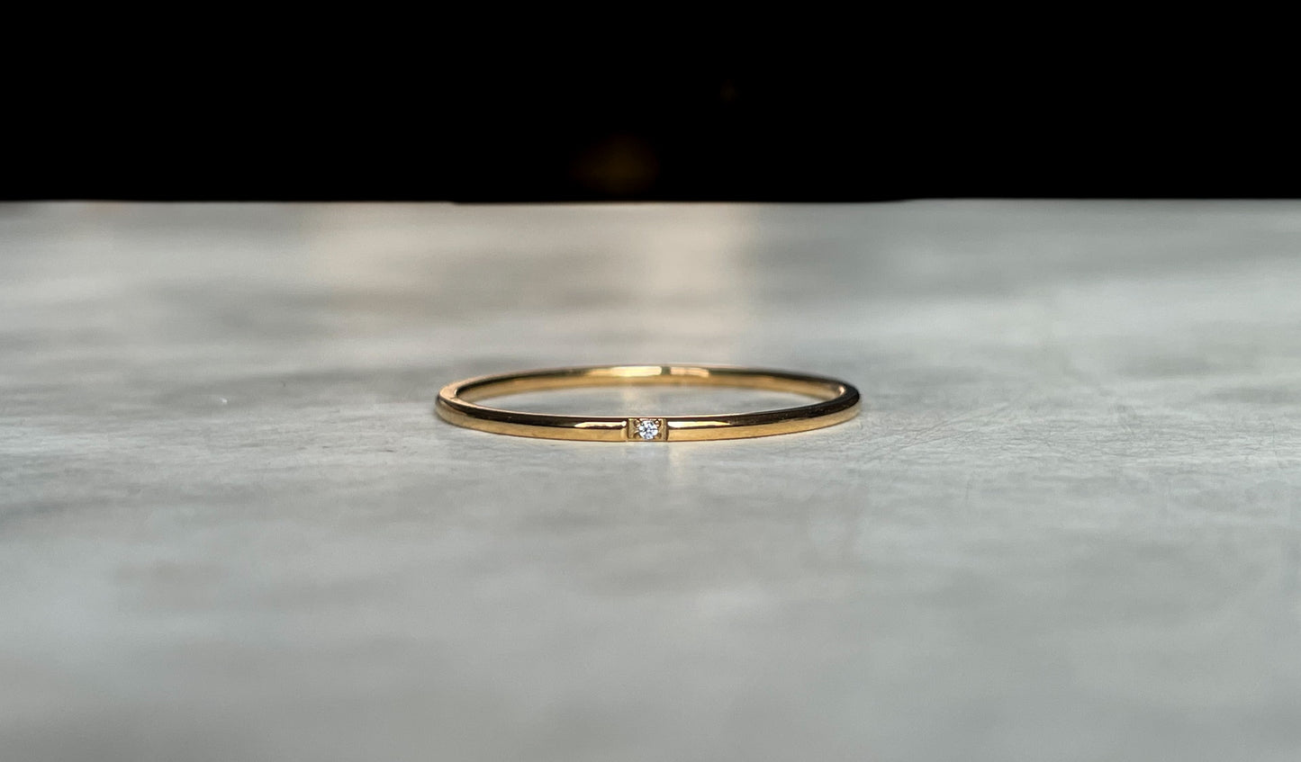Slim Single Diamond Ring