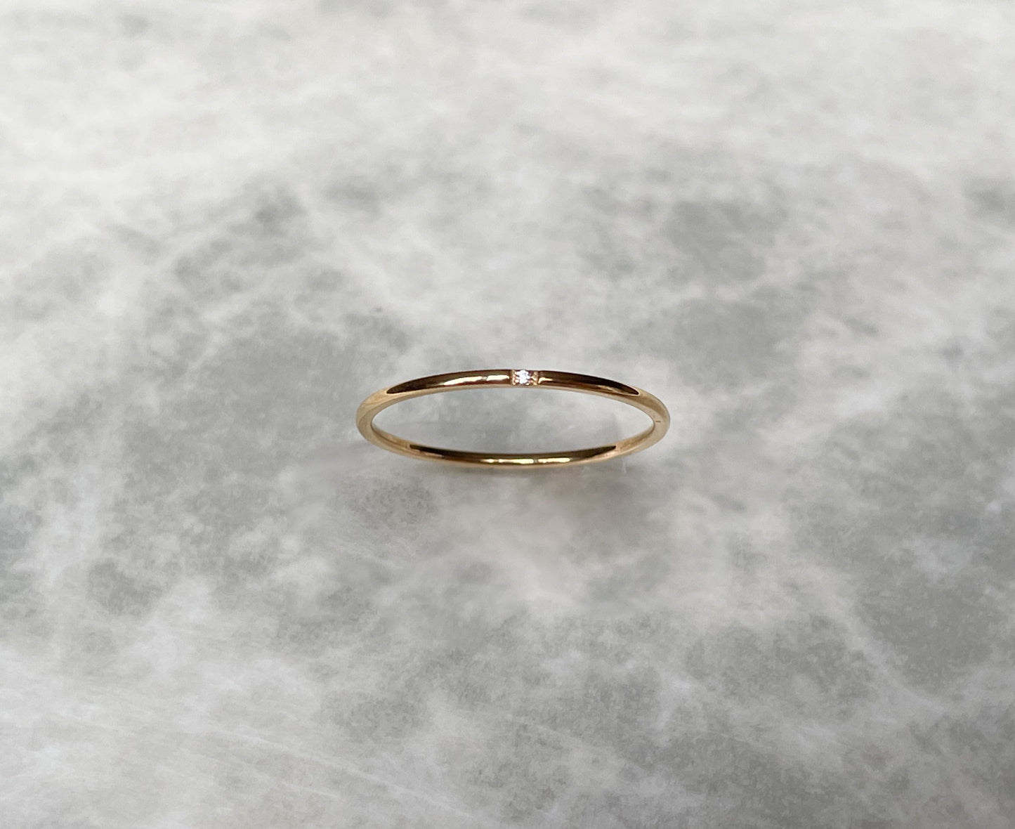 Slim Single Diamond Ring