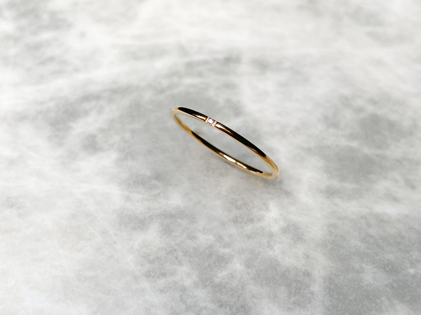 Slim Single Diamond Ring