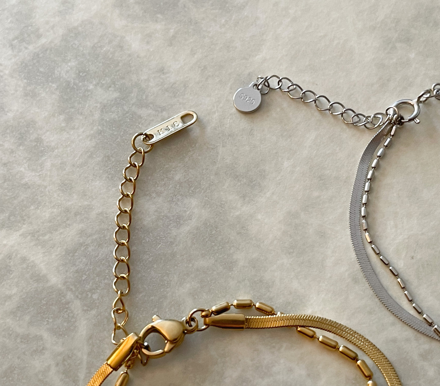 Duo Chain Herringbone Bracelet