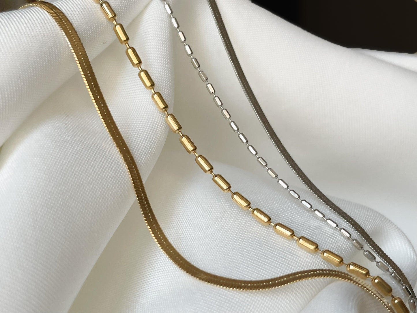 Duo Chain Herringbone Bracelet