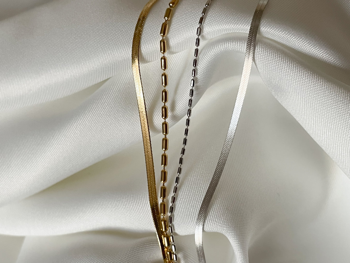 Duo Chain Herringbone Bracelet