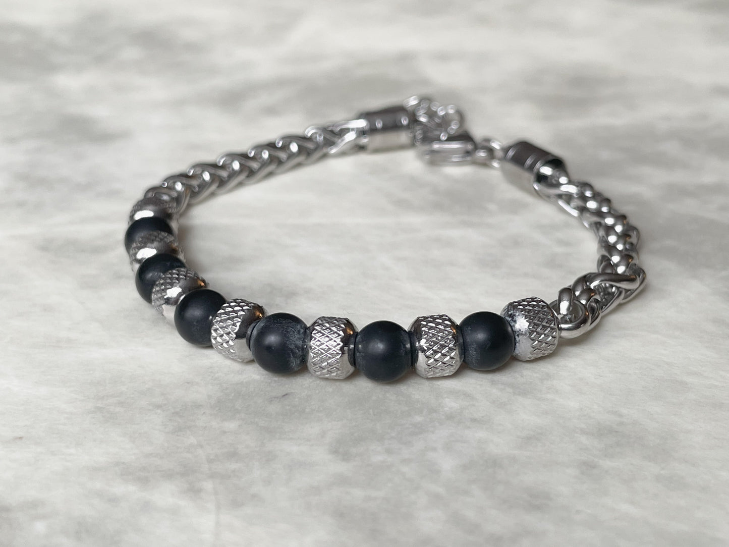 Men's Stainless Steel Gemstone Bracelet