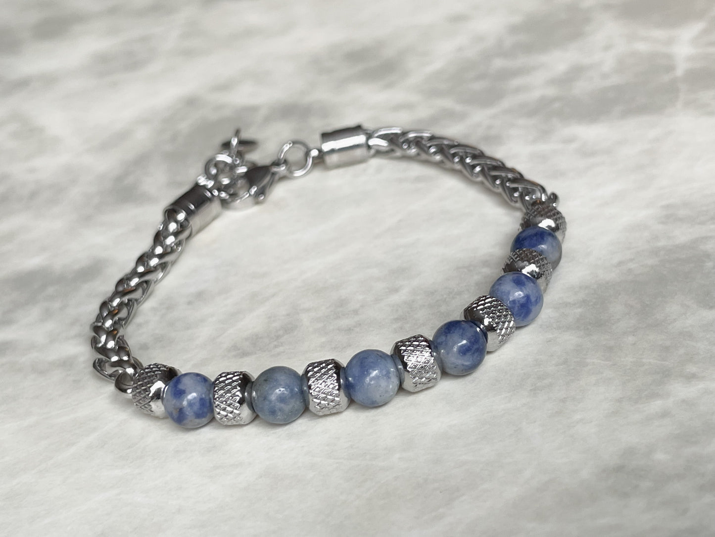 Men's Stainless Steel Gemstone Bracelet