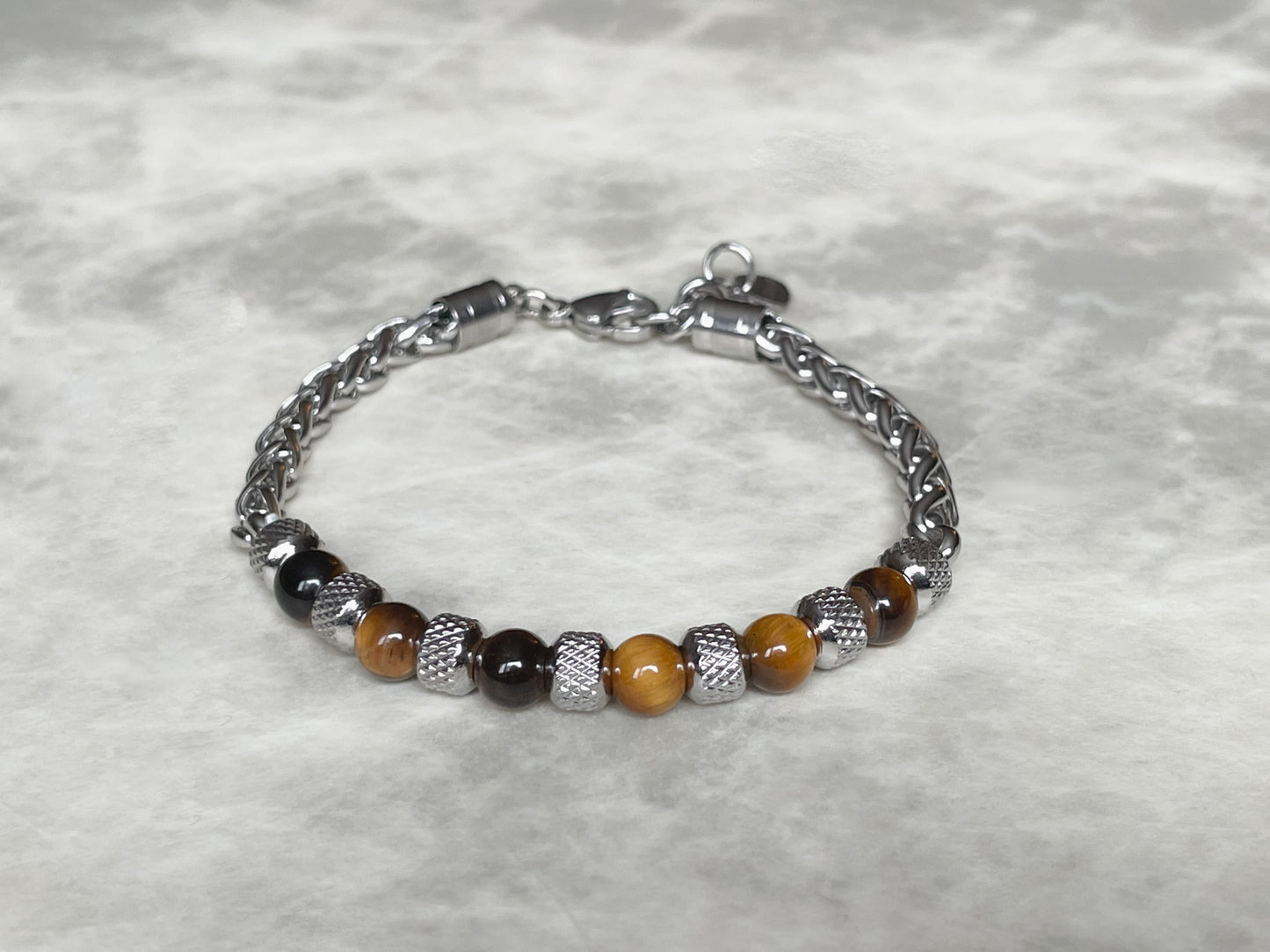 Men's Stainless Steel Gemstone Bracelet