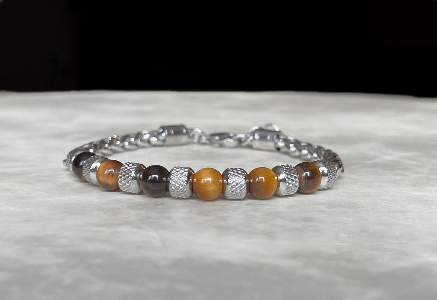 Men's Stainless Steel Gemstone Bracelet