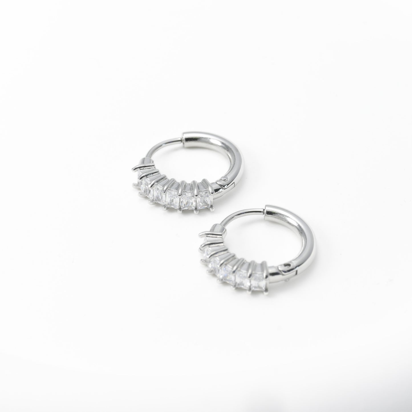 Baguette Diamond Hoops