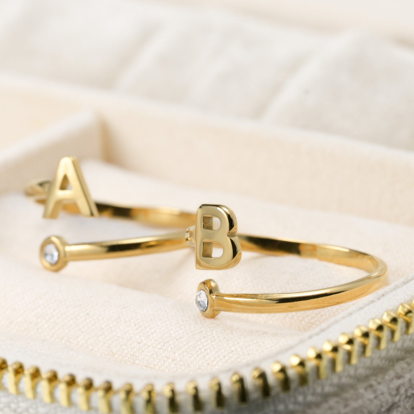 Open Initial Bezel Ring
